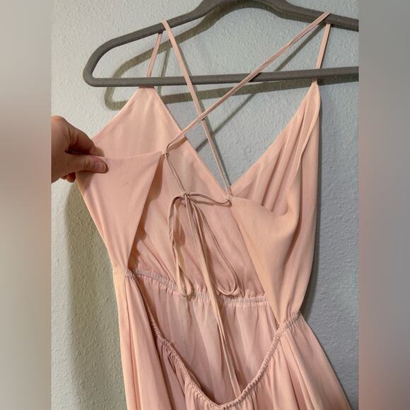Lulu’s Everything’s Alright Blush Pink Backless Maxi Dress S - Picture 7 of 10